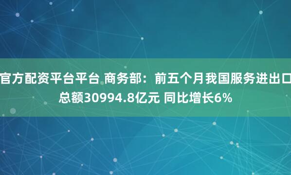 官方配资平台平台 商务部：前五个月我国服务进出口总额30994.8亿元 同比增长6%